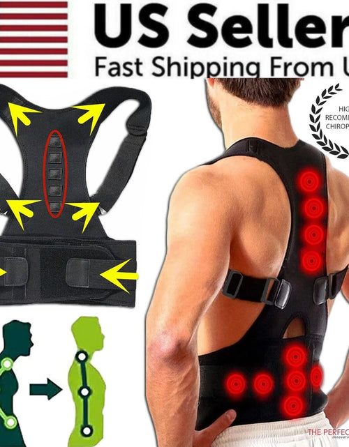 Load image into Gallery viewer, Posture Corrector Support Magnetic Back Shoulder Brace Belt Band for Men Women
