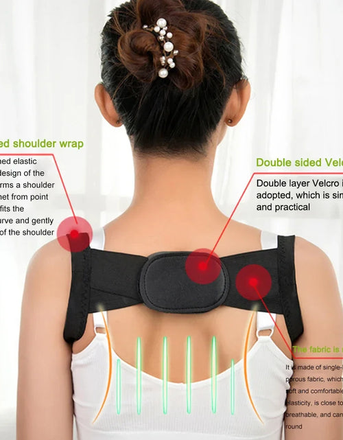 Load image into Gallery viewer, 1PC White Posture Corrector for Men and Women - Bionic System Back Brace Adjustable Upper Back Support Shoulder Posture Brace, Back Straightener Neck Pain Relief
