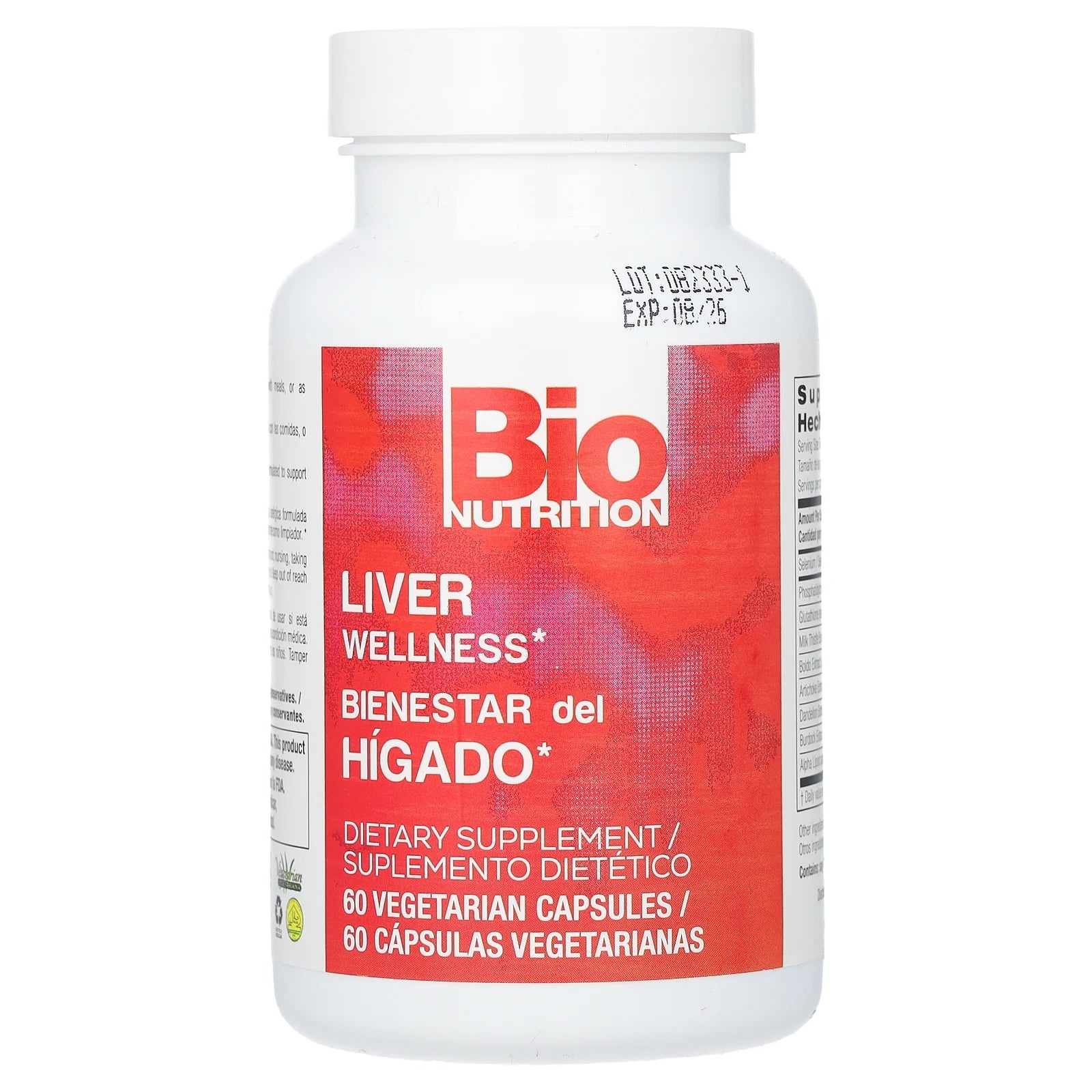 Bio Nutrition - Liver Wellness - 60 Vegetarian Capsules