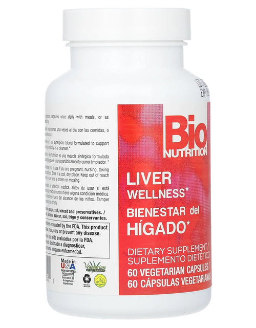 Load image into Gallery viewer, Bio Nutrition - Liver Wellness - 60 Vegetarian Capsules

