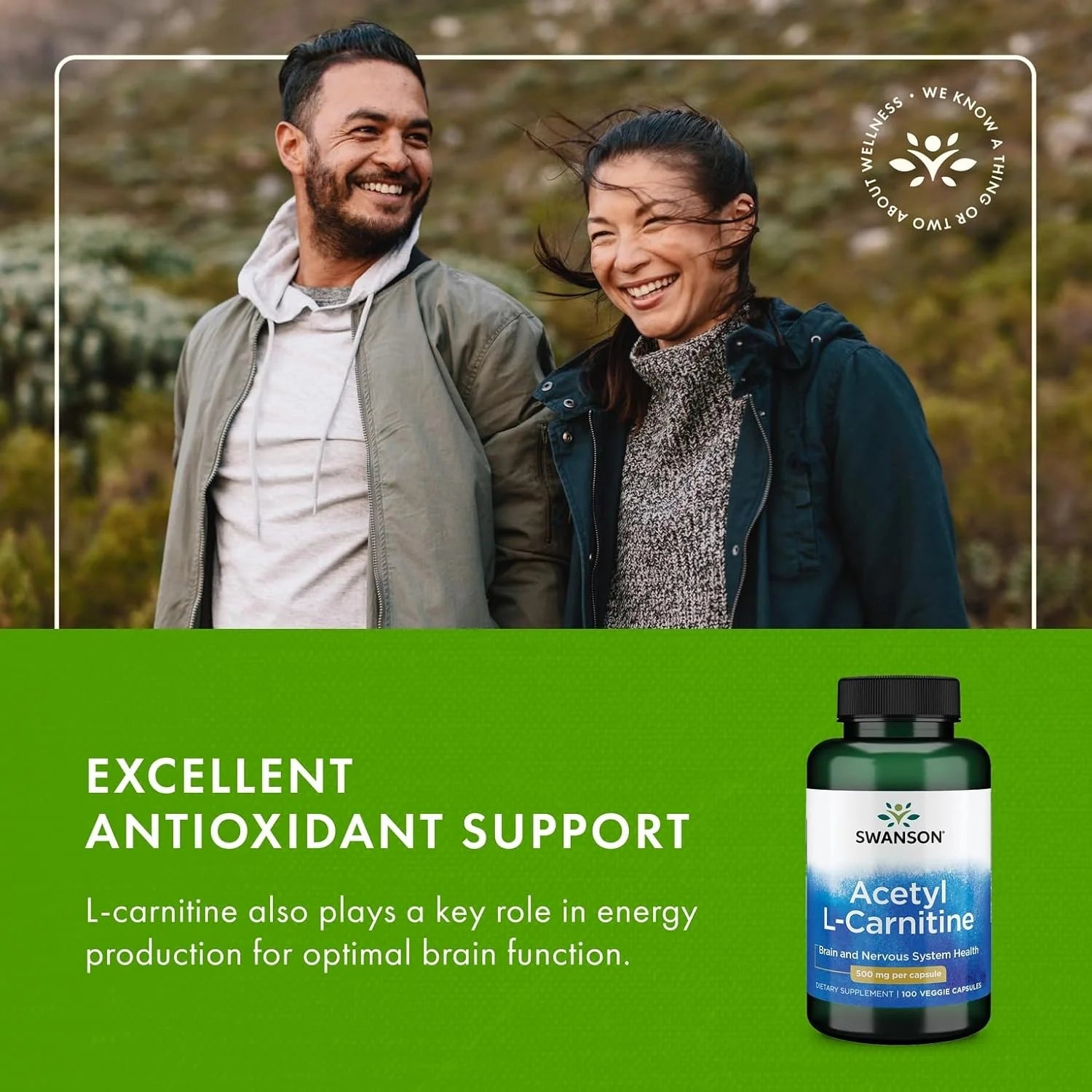 Acetyl L-Carnitine 500 Mg 100 Caps by Swanson Premium