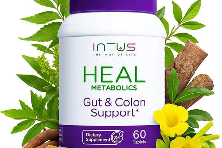 Intus Heal Colon Cleanse and Gut Health Supplement for Men and Women Ayurvedic Detox Cleanse for Digestive Health Gut & Body Detox for Women 60 Tablets