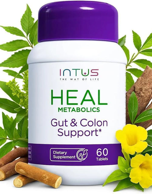Load image into Gallery viewer, Intus Heal Colon Cleanse and Gut Health Supplement for Men and Women Ayurvedic Detox Cleanse for Digestive Health Gut &amp; Body Detox for Women 60 Tablets
