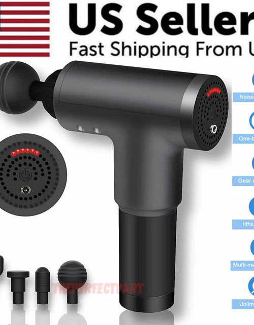 Load image into Gallery viewer, Massage Gun Percussion Massager Deep Tissue Muscle Vibrating Relaxing + 4 Heads
