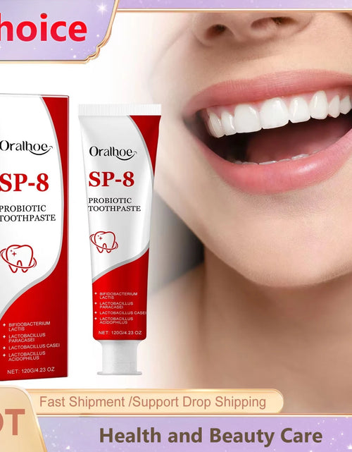 Load image into Gallery viewer, Sp-8 Probiotic Toothpaste - Brightening Mint Formula for Fresh Breath, Deep Cleaning, and Plaque Removal for Whiter Teeth
