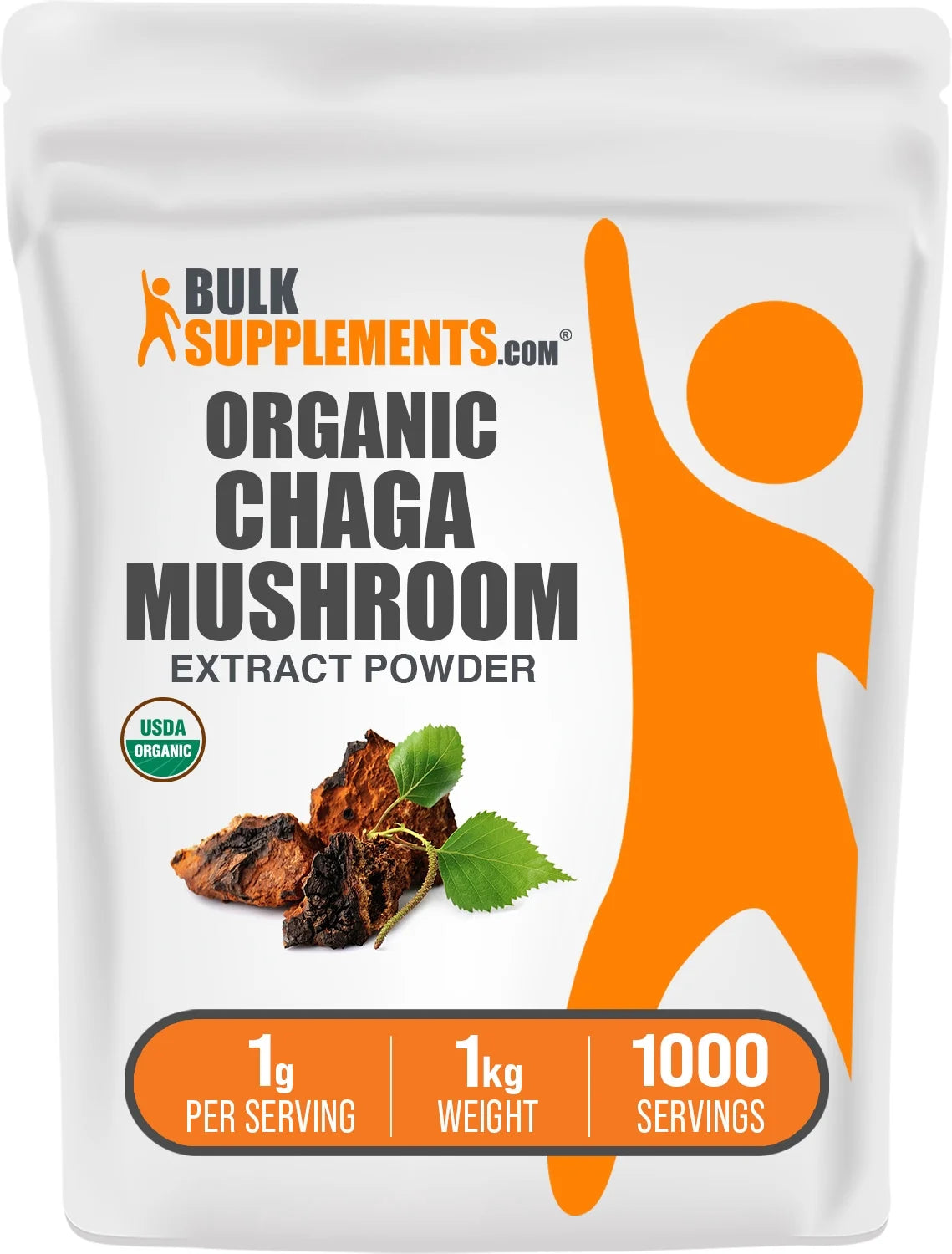 Bulksupplements Chaga Mushroom Extract Powder - Mushroom Supplement - Vegan & Herbal, 1G per Serving, 5Kg (11 Lbs)