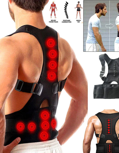 Load image into Gallery viewer, Posture Corrector Support Magnetic Back Shoulder Brace Belt Band for Men Women
