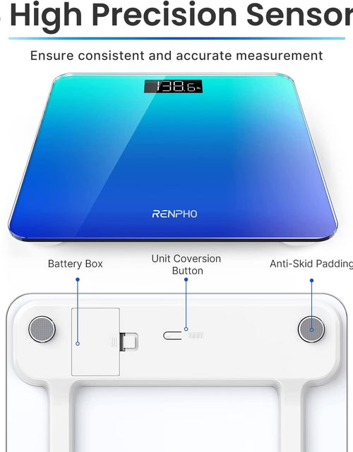Load image into Gallery viewer, Highly Accurate Digital Body Weight Scale, 400 Lb, Gradient-Blue
