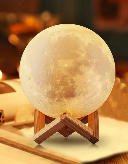 Load image into Gallery viewer, D5 Starry Moon Lamp 8Cm - LED Night Light with Stand, Perfect for Bedroom Decor and Gifts
