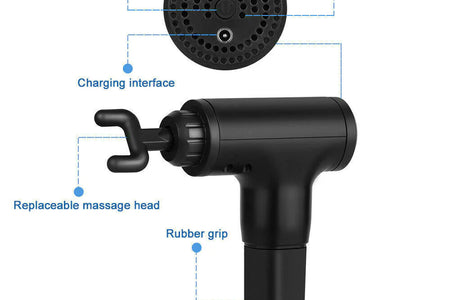 Massage Gun Percussion Massager Deep Tissue Muscle Vibrating Relaxing + 4 Heads