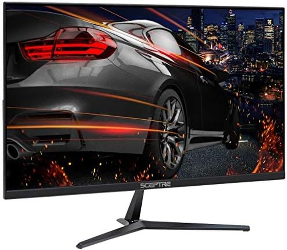 E255B-1658A 25" FHD 1080P 165Hz Gaming Monitor with AMD FreeSync, 1Ms Response Time, Dual HDMI & DisplayPort, Built-In Speakers - Sleek Metallic Black Design