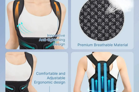 Posture Corrector for Women and Men, Back Support Brace for Neck Shoulder & Upper and Lower Back Pain Relief, Invisible Adjustable Lightweight Posture Corrector under Clothes(Black, Large)