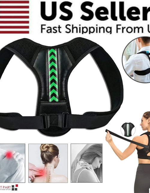 Load image into Gallery viewer, Shoulder Support Adjustable Back Pain Support Posture Corrector Brace Belt Strap
