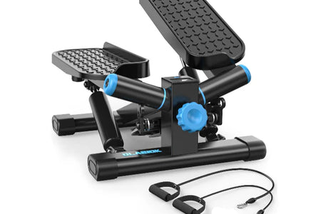 Steppers for Exercise at Home, Twist Stepper with 350LBS Loading Capacity, Mini Stepper with Resistance Bands, Hydraulic Fitness Stair Stepper for Home with LCD Monitor