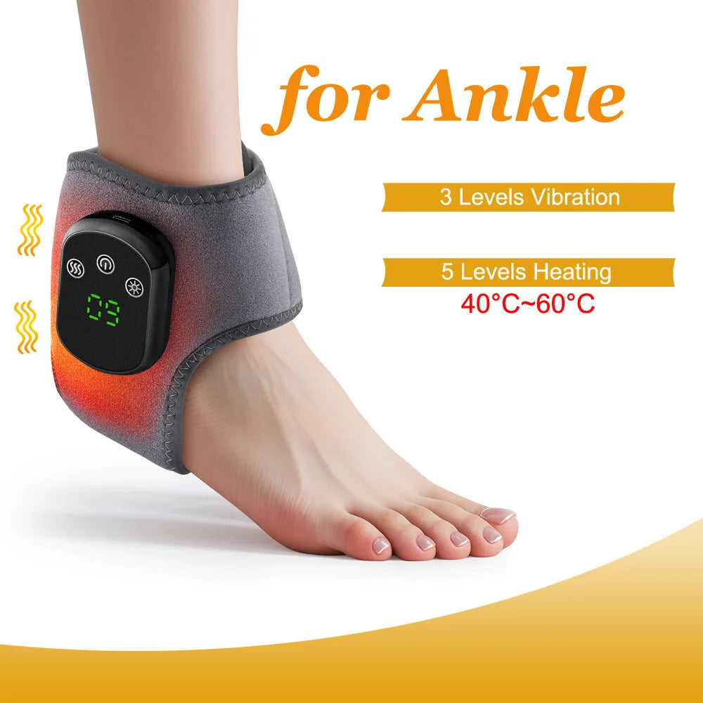 Revitalize Your Feet: Electric Foot & Ankle Massager with 3 Vibration Settings and Soothing Hot Compress