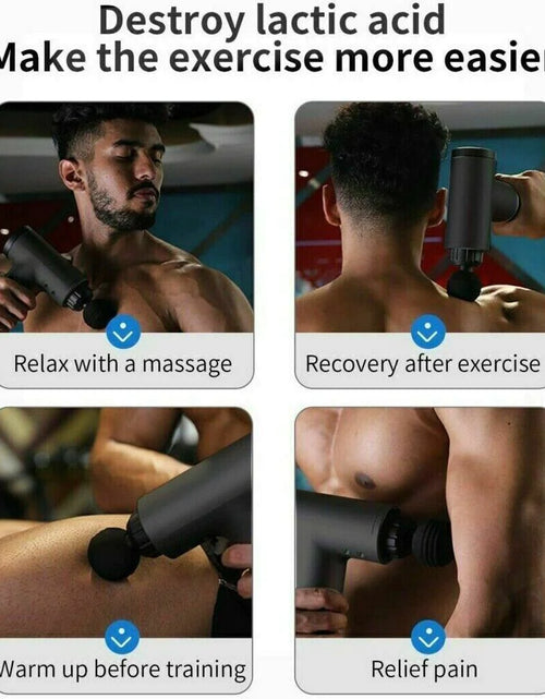 Load image into Gallery viewer, Massage Gun Percussion Massager Deep Tissue Muscle Vibrating Relaxing + 4 Heads
