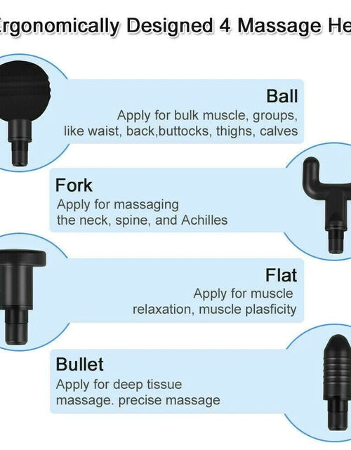 Load image into Gallery viewer, Massage Gun Percussion Massager Deep Tissue Muscle Vibrating Relaxing + 4 Heads
