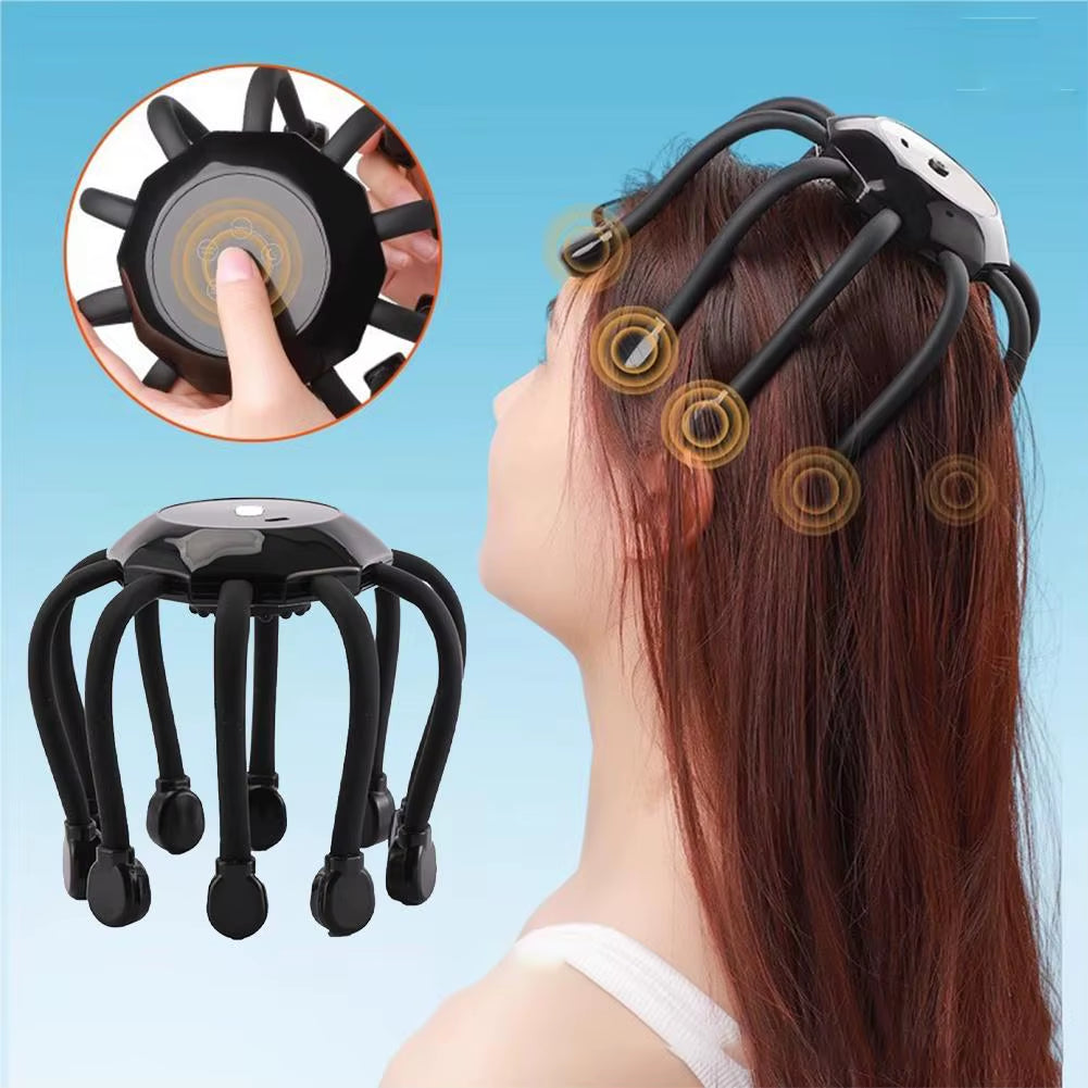 Ultimate 8-Claw Electric Head Massage Machine - 360° Relaxation Octopus Scalp Scratcher for Stress Relief and Health Care
