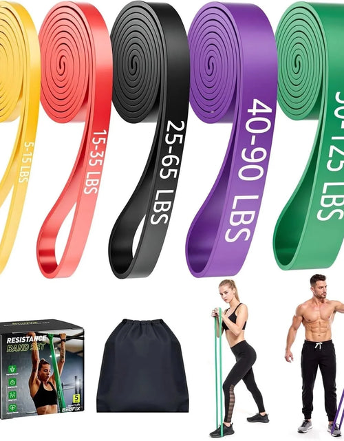 Load image into Gallery viewer, Resistance Bands Set (5Pcs), Exercise Bands with 5 Resistance Levels-Up to 330 Lbs, Pull up Bands for Men &amp; Women, Exercise Workout Bands for Working Out, Body Stretching, Muscle Training
