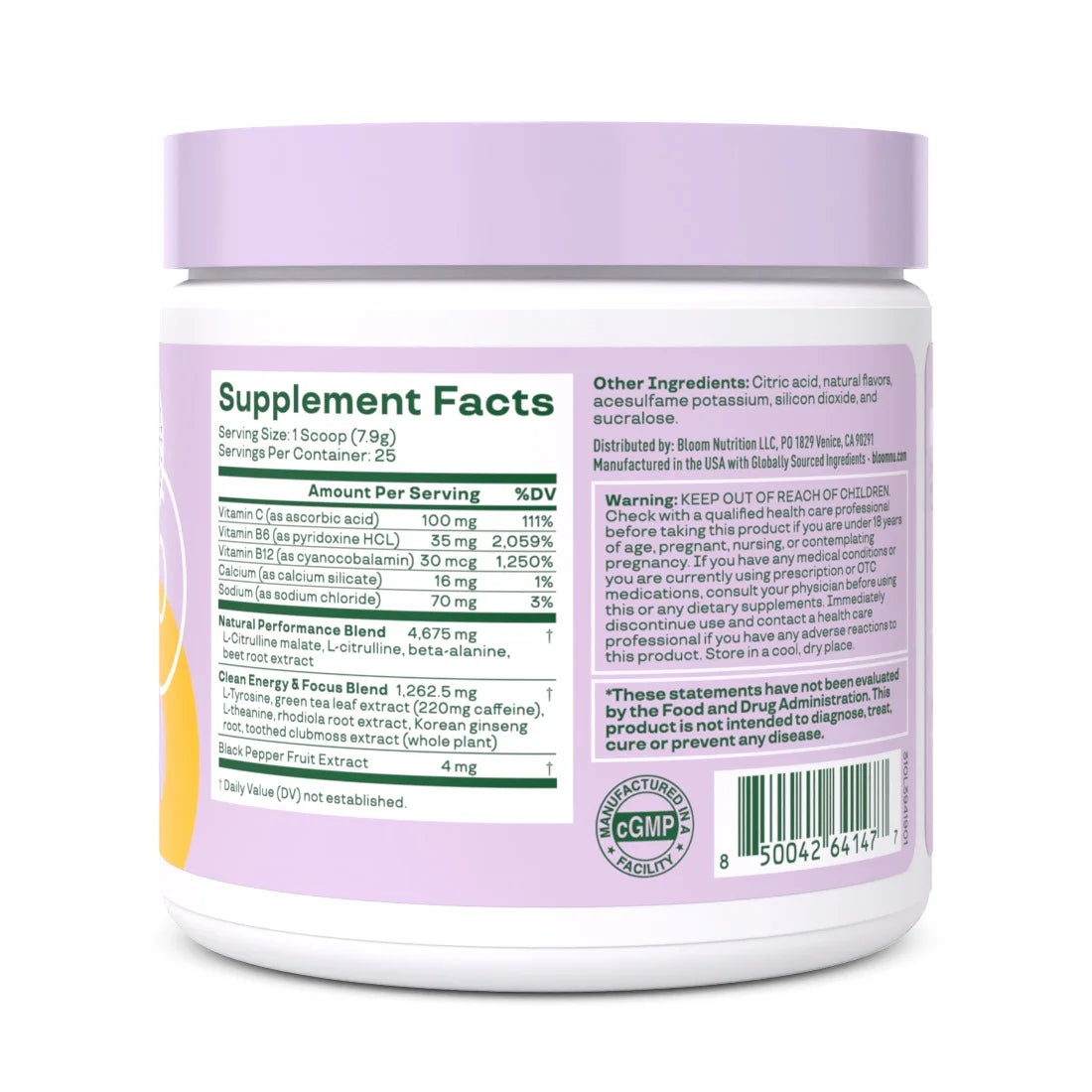High Energy Pre-Workout, Sour Peach Ring, 25 Servings