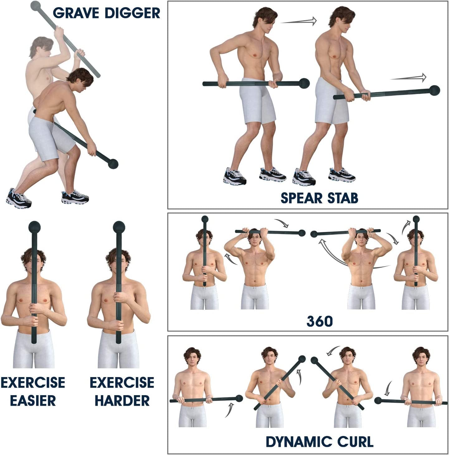 Steel Mace Bell - Versatile Strength Training for Full Body Workouts, Ideal for Muscles, Shoulders, Grips & Forearms - Available in 5 to 30 LB for Men & Women