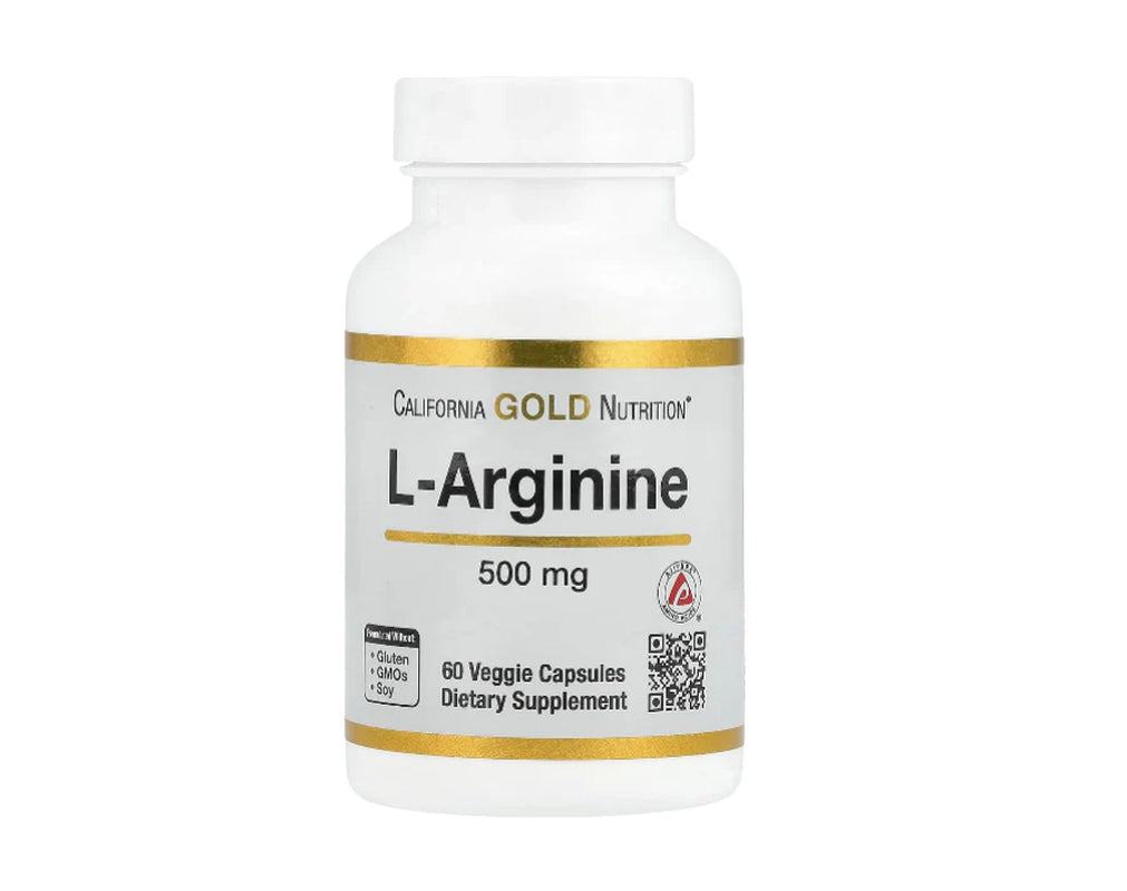 California Gold Nutrition L-Arginine, 500 Mg, 60 Veggie Capsules