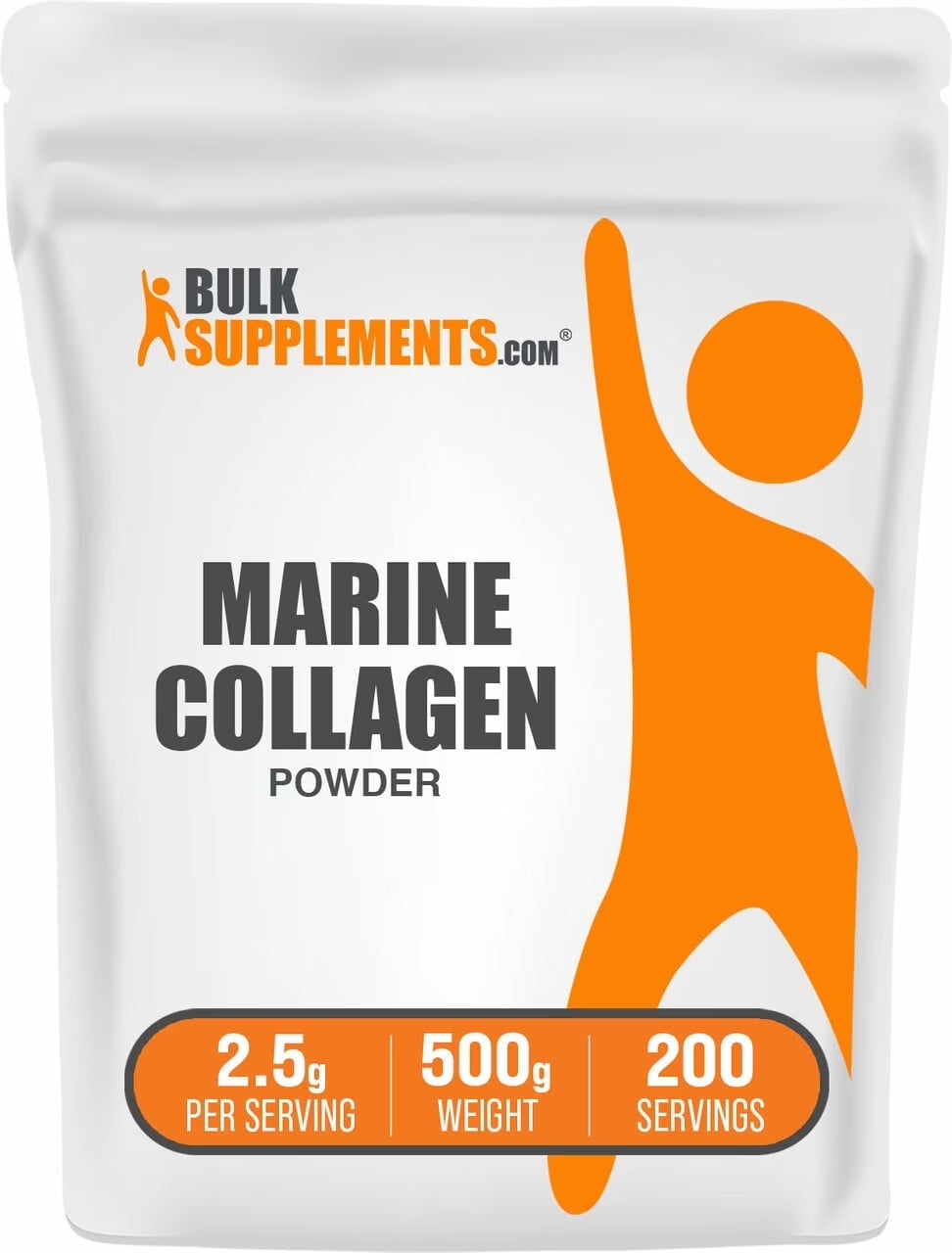 Bulksupplements Marine Collagen Powder - Collagen Supplement, Hydrolyzed - Unflavored, 2.5G per Serving, 500G (1.1 Lbs)