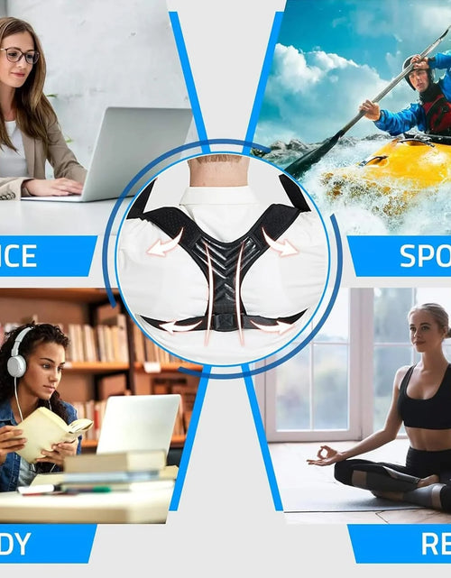 Load image into Gallery viewer, Posture Corrector Adjustable Breathable Back Brace for Women and Men, Support Belt Straightener Improve Hunchback and Relief for Upper Lower Back, Lumbar, Neck, Shoulder Pain
