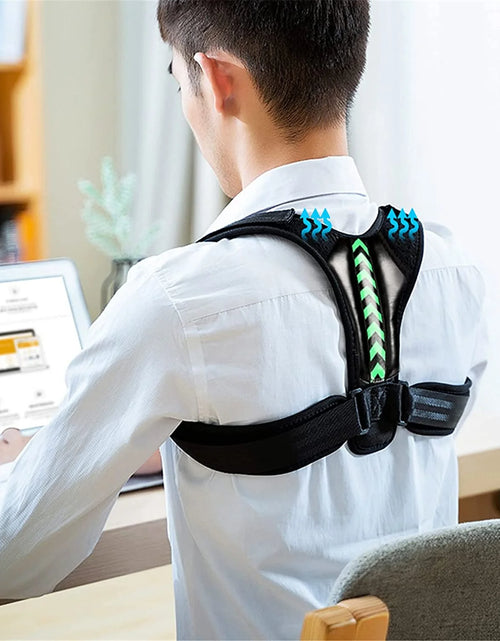 Load image into Gallery viewer, Shoulder Support Adjustable Back Pain Support Posture Corrector Brace Belt Strap
